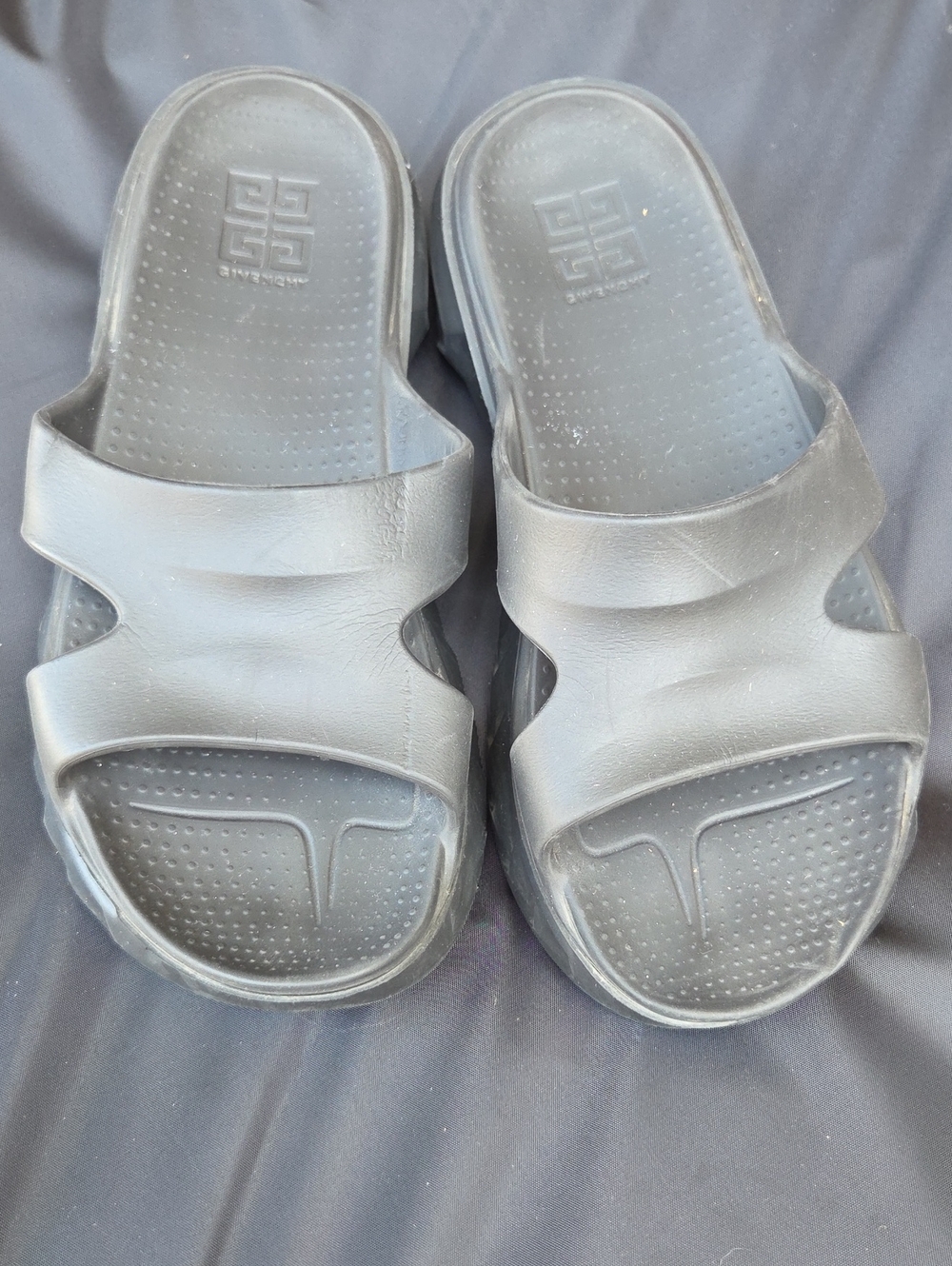 Givenchy Black Rubber Slide Sandals